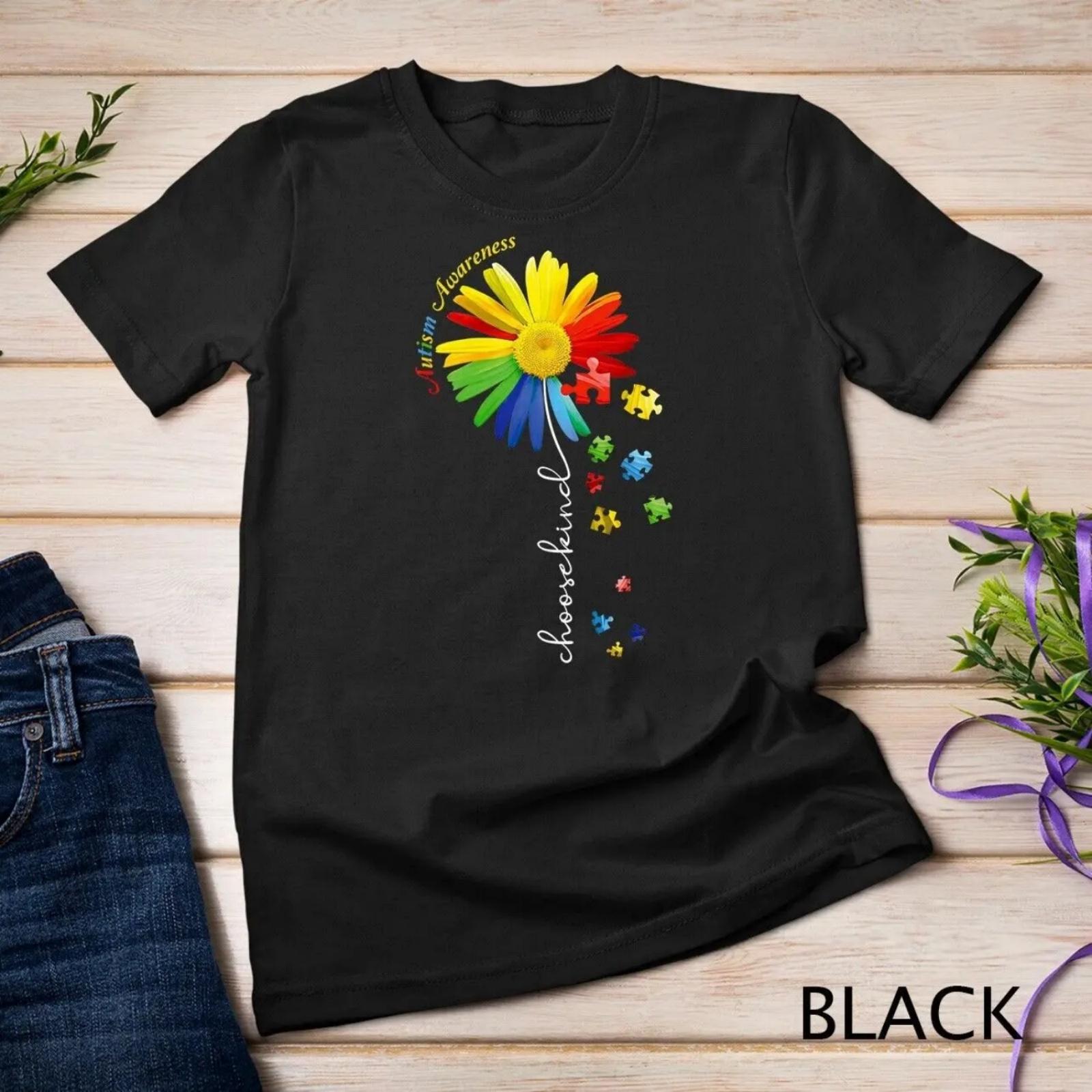 Choose Kind Autism awareness Sunflower Mom Women Cute s T shirt S