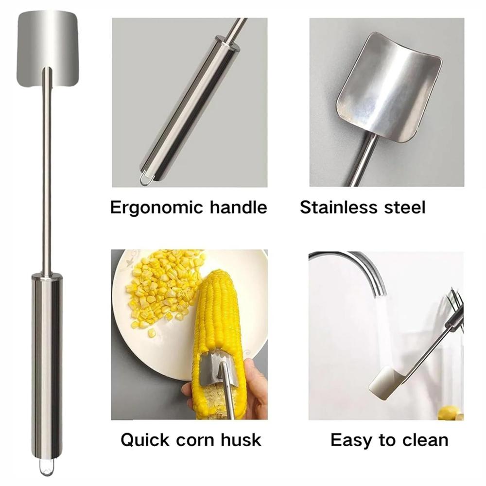 Stainless Steel Corn Peeler Serrated Corn Stripper Peelers Cob Shaver Planer Thresher Cutter Kitchen Fruit Vegetable Gadget Tool