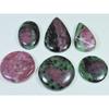 322Cts.. Natural Ruby Zoisite Mix Shape Cabochon Loose Gemstone 06Pcs Lot C-498