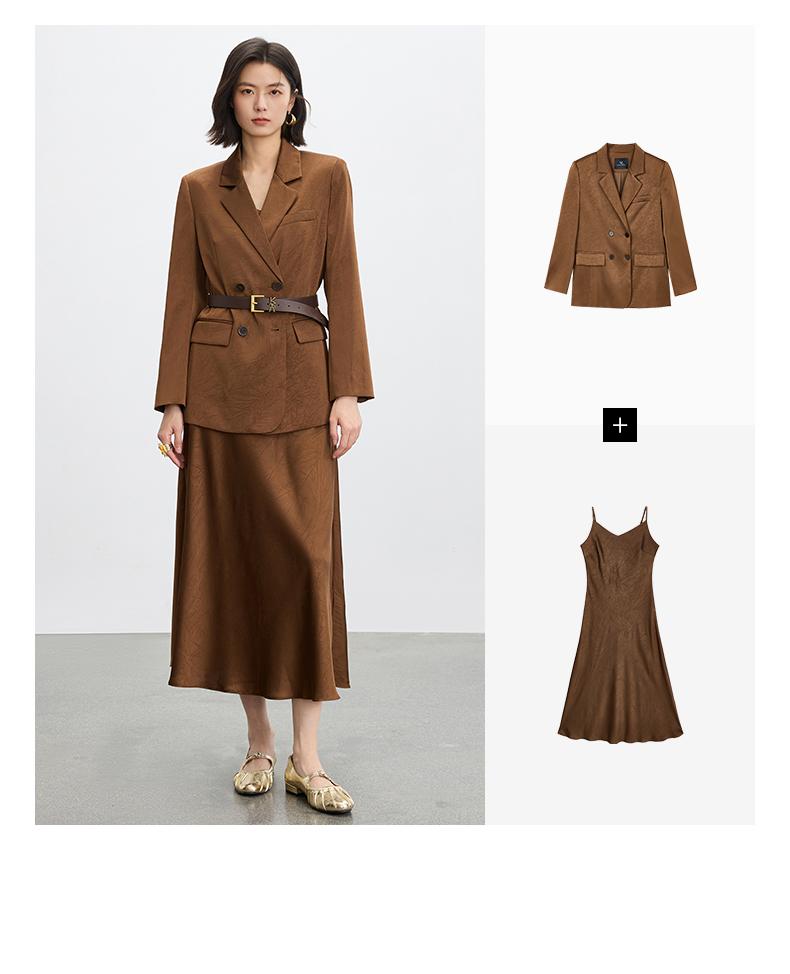 Qianwen Fashion Versatile Suit 2025 Autumn New Collection Simple Commuter Irregular Texture Embossed Solid Color Coat
