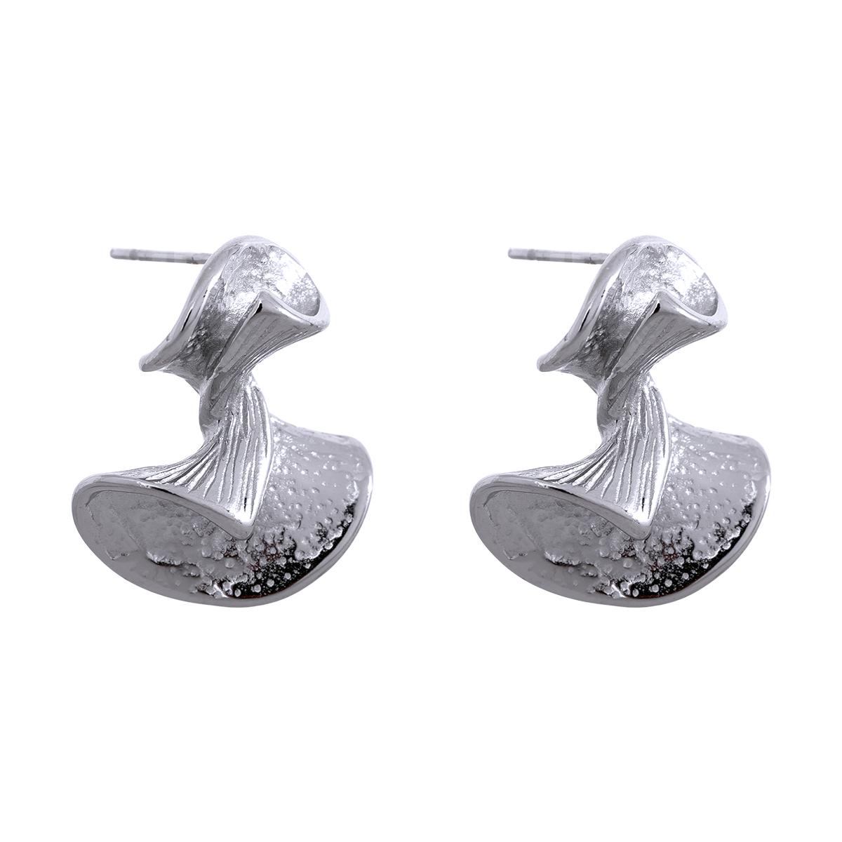 

Yhpup Creative Metal Fan Stainless Steel Charm Golden Stud Earrings Women Waterproof Temperament Fashion Statement Jewelry