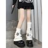 Girls Lolitas Leg Warmers Y2K Star Knitted Flared Leg Sleeves Goth Baggy Cuffs Ankle Heap Socks JK Uniform Foot Cover