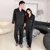 Grenzüberschreitendes Seiden-Pyjama-Set: Besticktes Langarmshirt und Hose für drinnen/draußen