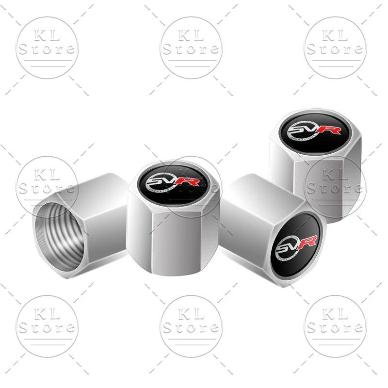 SV SVR Logo Car Tire Valve 4pcs Wheel Tire Valve Stem Dust Cap Cover For Discovery Freelander Land Rover Range Rover Evoque L322 XS1
