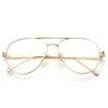 Luxury Designer Oversized Pilot Myopia Glasses Metal Frame Large Prescription Corrective Glasses Minus 1