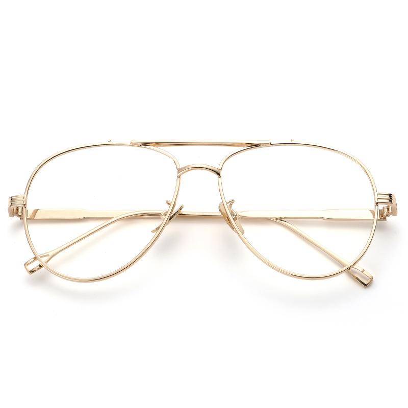 Luxury Designer Oversized Pilot Myopia Glasses Metal Frame Large Prescription Corrective Glasses Minus 1