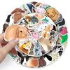 50 Cute Cartoon Little Rabbit Animal Stickers for Children's Notebooks, Diaries, and Suitcase Decoration - Waterproof