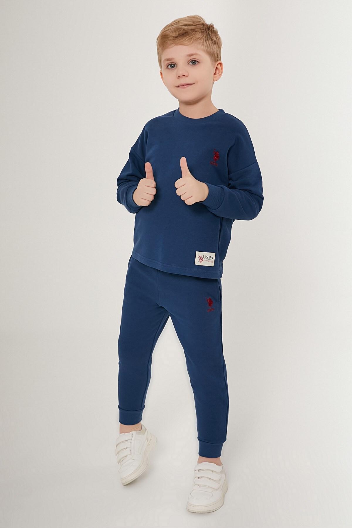 

НАС. Поло Assn. Лицензированный классический спортивный костюм с круглым вырезом для мальчиков