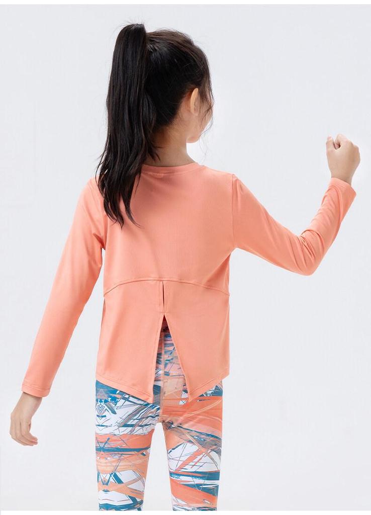 Schnelltrocknendes Yoga-Outfit für Mädchen: Bedrucktes Oberteil & Haifischhose