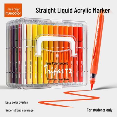 Echt Kleur Zachte Punt Vloeibare Stift: Gelaagd aan te brengen, Dekkend, Wasbaar Acryl Verfkwast voor Basisschool Kunstleerlingen