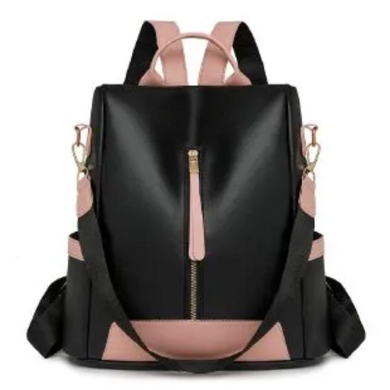 Female Backpacks with PU Zippers Casual Bags High Capacity Basic Style Trend Contrasting Colors New Fashion