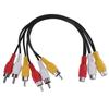 3 RCA Male to 6 RCA Female AV Splitter Cable Audio‑Video Transfer Wire for TV DVD Set‑Top Box Home Media Playback Equipment