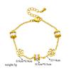 Bracciale Camelia Zircone Placcato Oro Acciaio Inossidabile