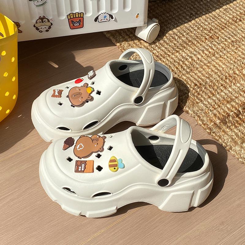 Adorable Kids' Non-Slip Puppy Clogs for Girls - 2025 Summer Beach Toe Slippers with Thick Soles