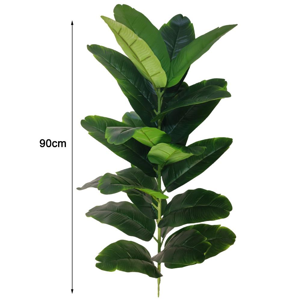 23 Leaves Artificial Ficus Tree Green Plastic Large Artificial Ficus Office Decor