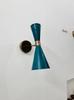 Turquoise Brass Wall Sconce: Mid Century Italian Stilnovo Lighting