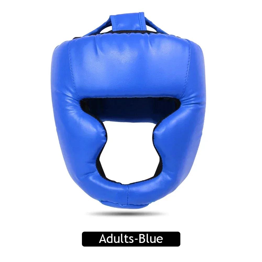 Full-covered Pu Boxing Helmet Kids Adults Muay Thai Training Sparring Boxing Headgear Gym Equipment Taekwondo Head Guard