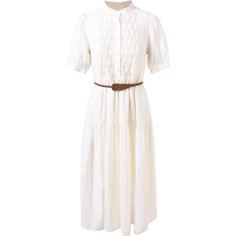 Betu Women s French Retro Puff Sleeve Midi Dress S