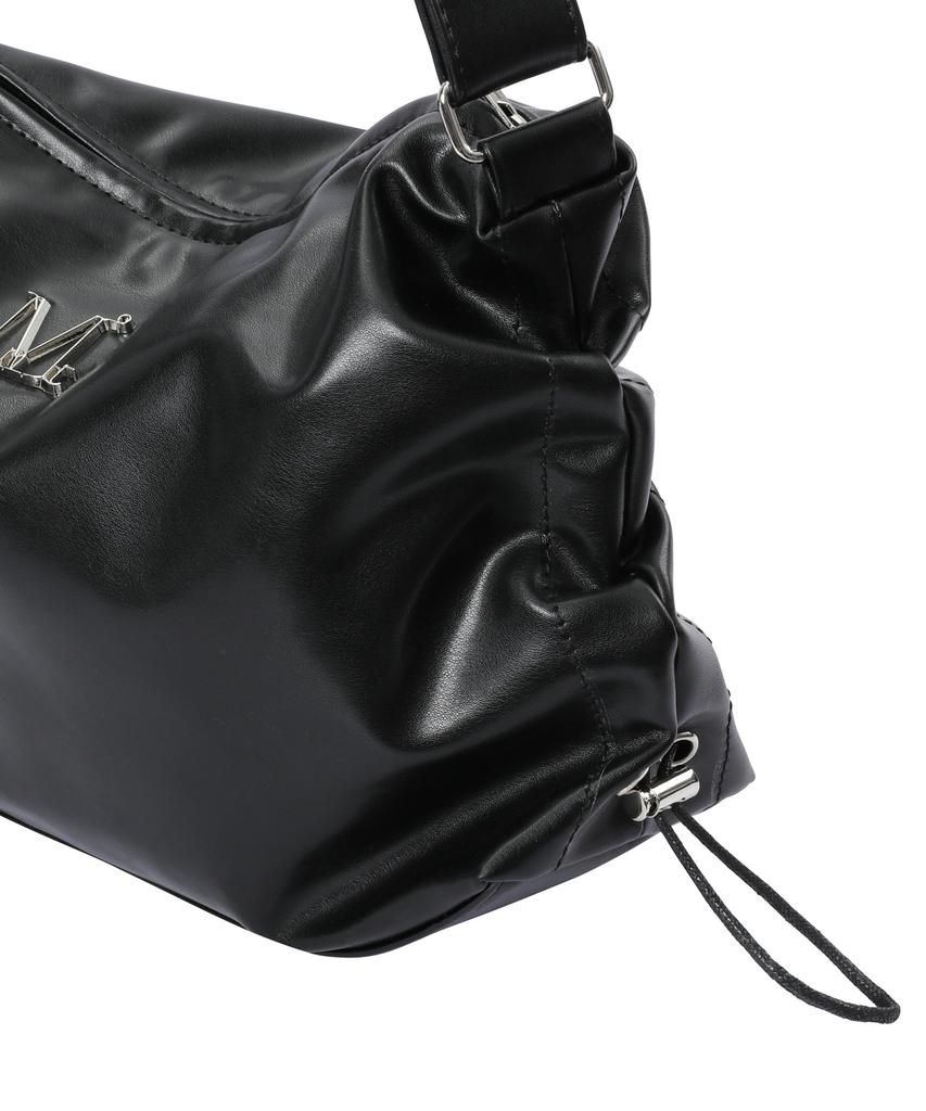 Mucent Gael Metal Logo Shirred Side String Crossbody Bag Unisex