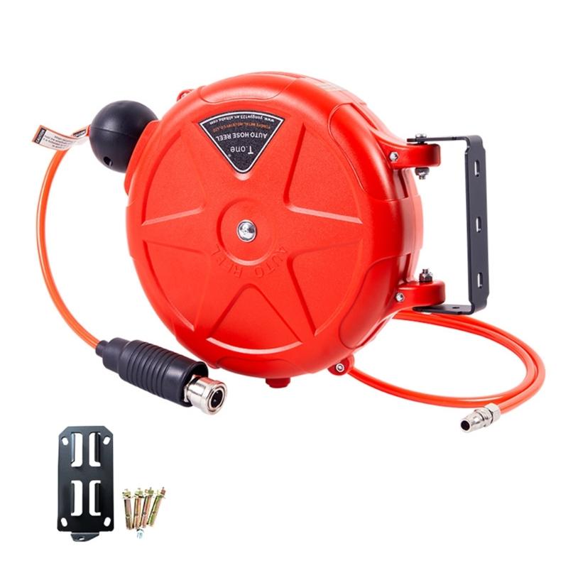 Space Saving Automatic Hoses Reel with Smooth Air Flows 180° Swivel Hoses Reel for Household and Professional Use