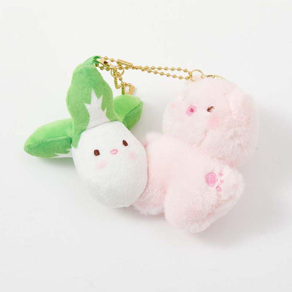 2pcs/set Magnetic Plush Animal Key Buckle Panda Cartoon Couple Pendants Fruit Bag Charm  Friends