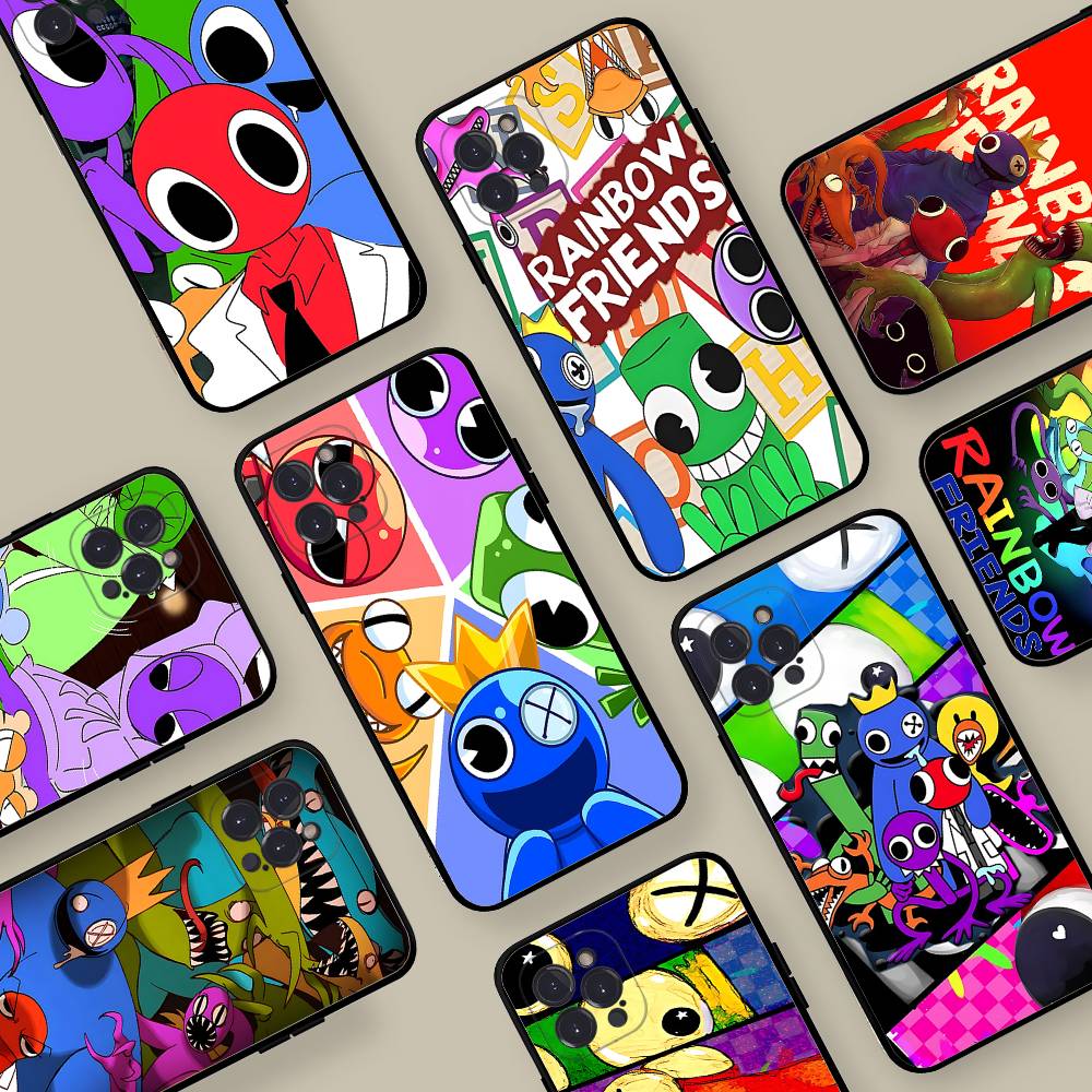 Cartoon R-Rainbow Friends For IPhone 17 16 15 14 13 12 Mini 11 Pro Max Plus Soft Silicone Phone Cover