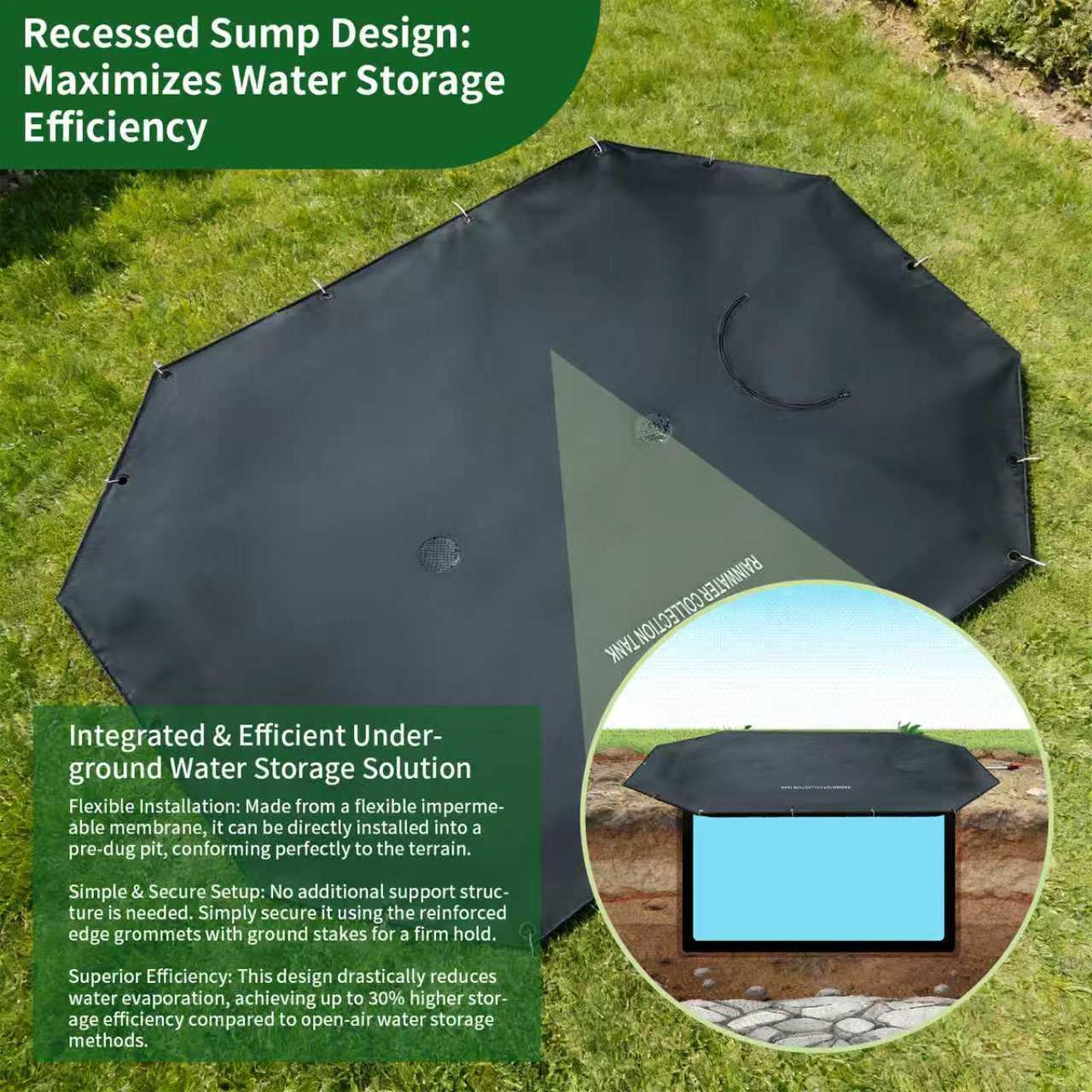 Rain Water Collection Underground Rainwater Storage Embedded Water Collector For Garden Outdoor Backyard Lawn Deck Driveway China Mainland