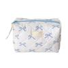 Bowknot Pattern Toiletry Holder Cosmetic Organizer for Travel or Daily Use Spacious Zippered Makeup Bag with Zippers