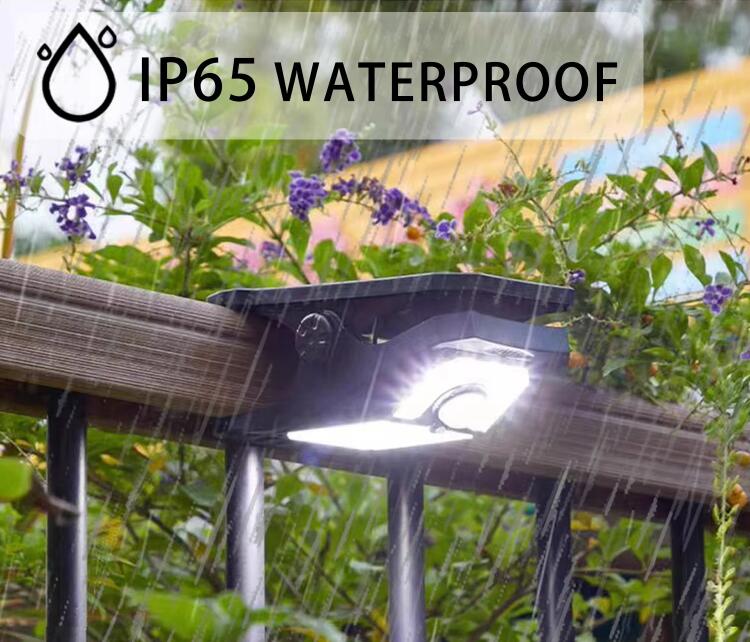 New Motion Light-sensing Outdoor Waterproof Lamp IP65 Solar Clip LED Flashlight for Garden Street Household Wall Lighting