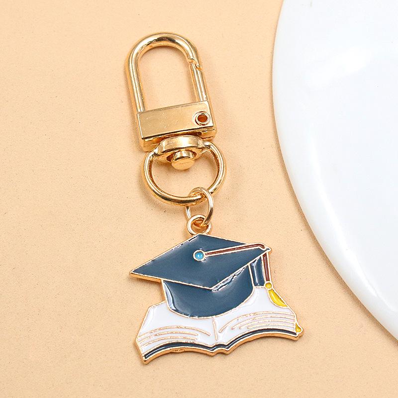 European & American Cross-Border Alloy Jewelry: Graduate's Hat & Flower Pendant Charm