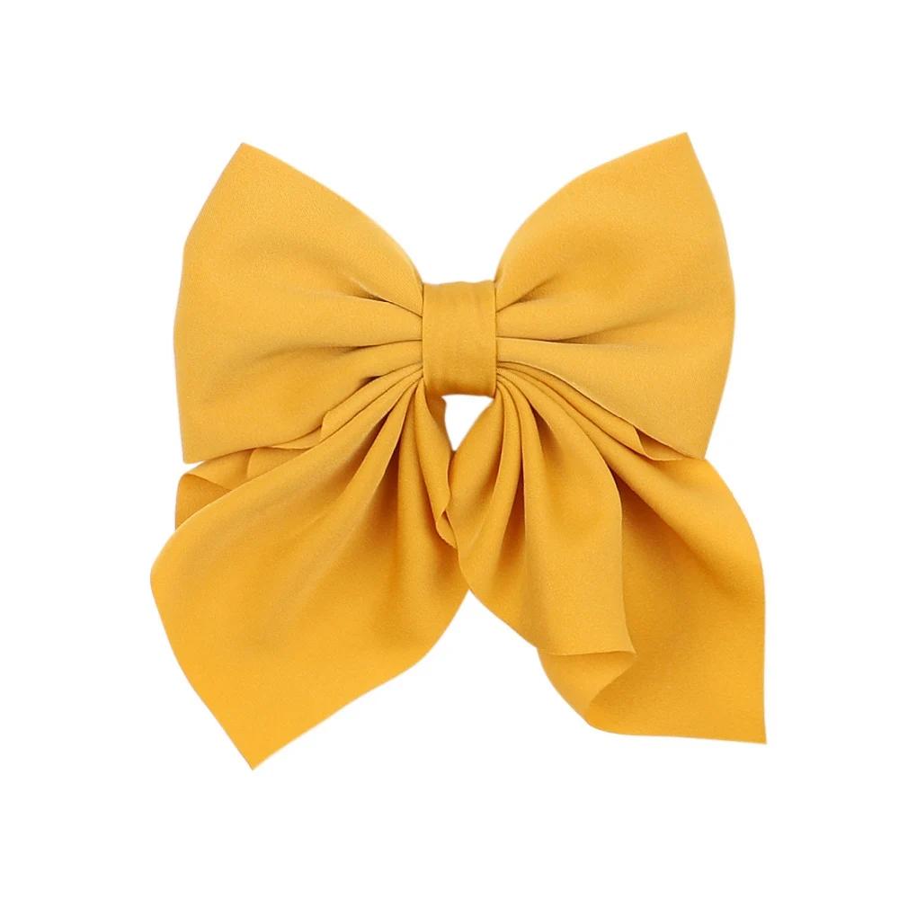 5Piece Mixed Color Ribbon Bow Girls Hair Clips Elegant Solid Color Bow Hair Accessories Hair Clips for Girls Headwear