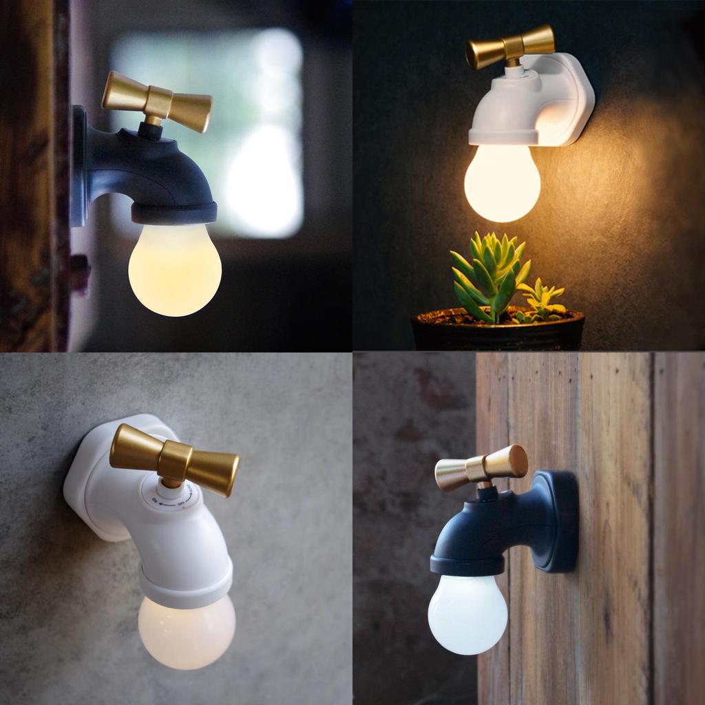 Novel Weird Controlled Faucet Night Light Smart Bedside Bulb Supplies Vintage