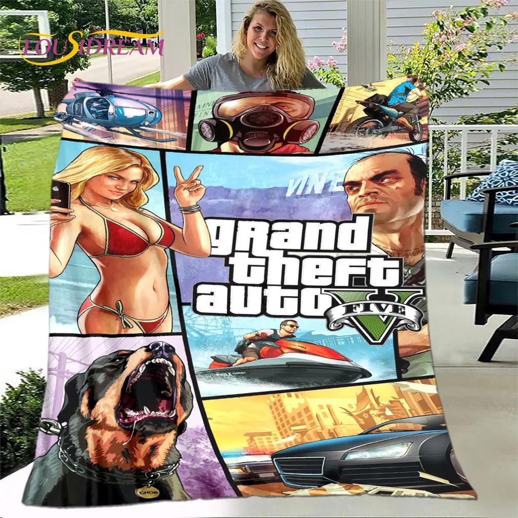 Grand Theft Auto GTA Game Gamer Soft Plush Blanket,Flannel Blanket Throw Blanket for Living Room Bedroom Bed Sofa Picnic Cover