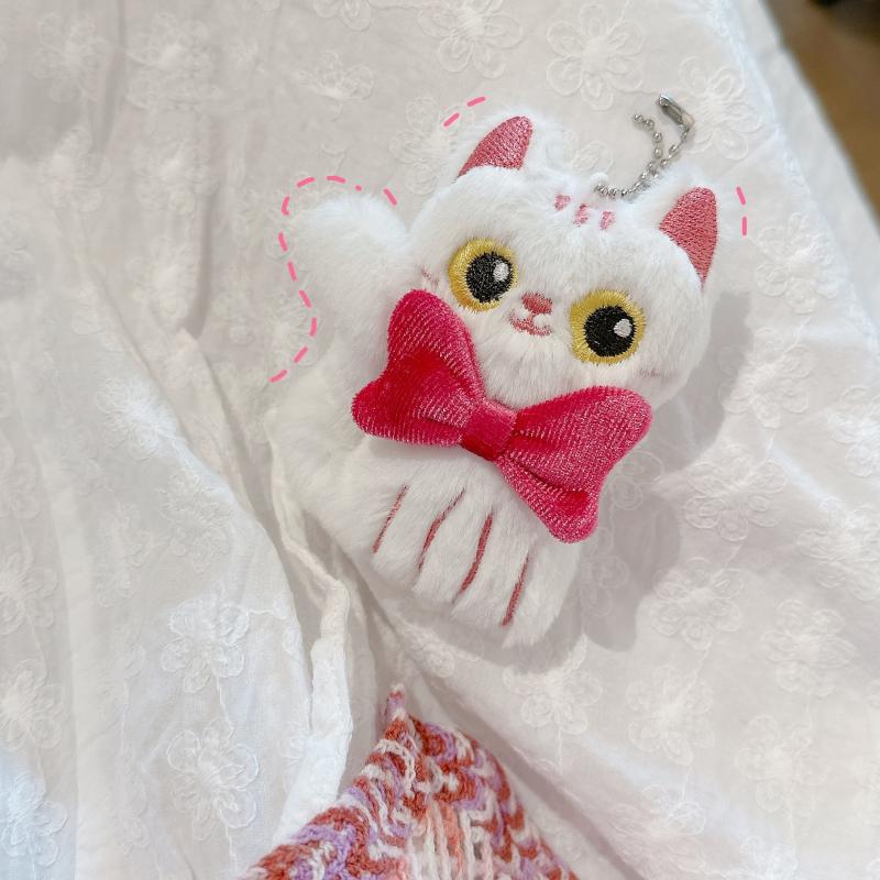 Cartoon Cute Big Eyed Cat Plush Keychain Kawaii Cat Doll Pendant Car Key Ring Charm Backpack Decoration Accessories Gifts