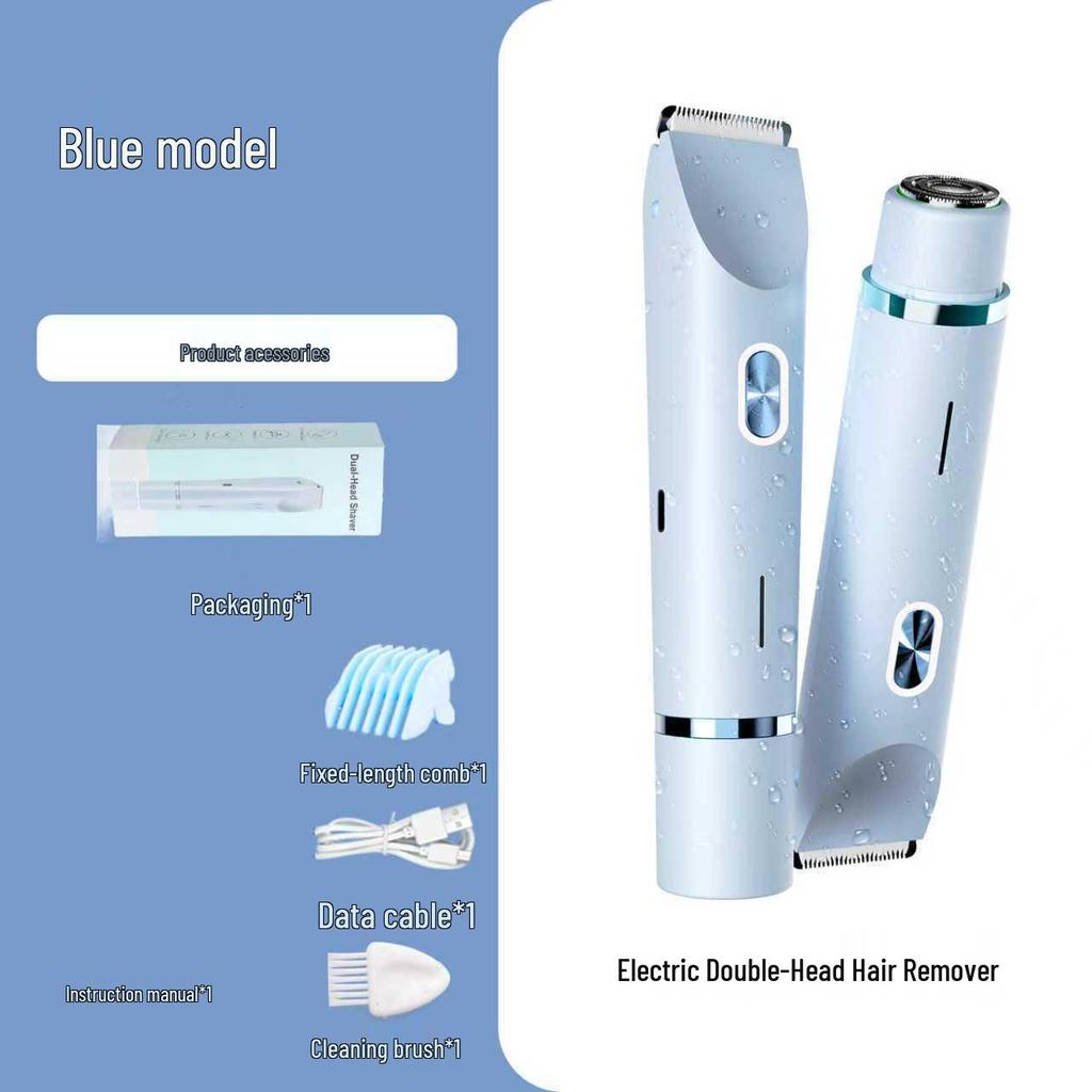 Waterproof Electric Women's Double Head Shaver for Bikini, Underarms, and Intimate Areas