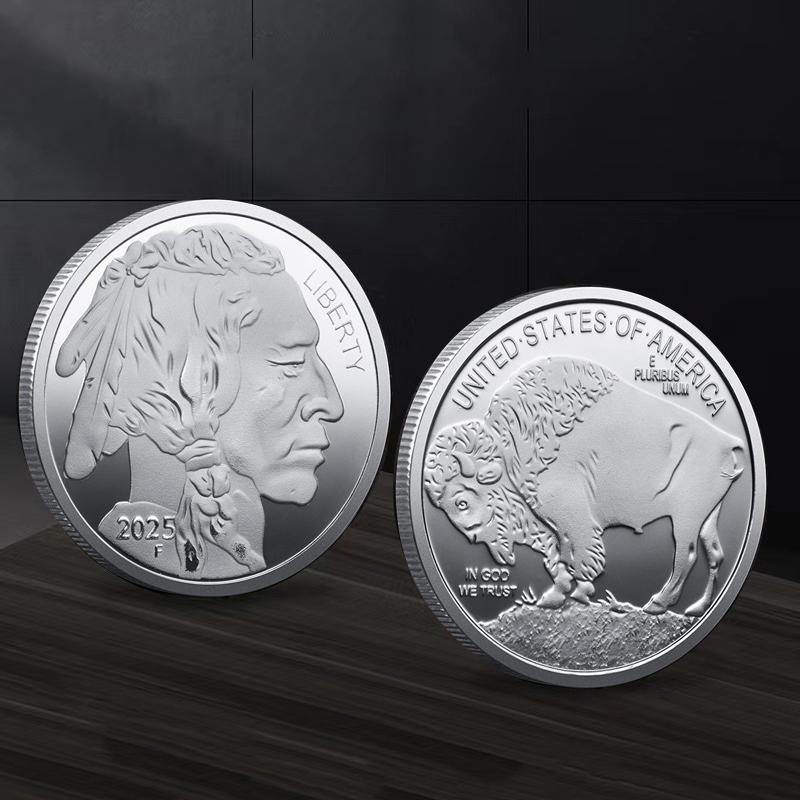 Monedas Conmemorativas Multianuales Indias 2019-2025 Monedas Americanas Búfalo Chapadas en Oro Monedas Medalla Conmemorativa