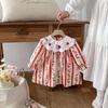 Korean Style Lapel Rabbit Embroidery Dress for Baby Girls, Ages 1-8, Long Sleeve, Spring/Autumn, Sweet Princess Style