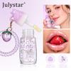 Julystar Cute Strawberry Keychain Lip Oil Moisturizing Clear Glossy Lip Plumper Fruit Flavor Lip Care Lip Gloss with Phone Cord Hair Tie Bag Pendant