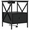 Nightstand Black Oak Effect 41.5 X 40.5 X 55 Cm