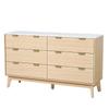 VEVOR 6 Fluted Drawer Dresser, Wooden Chest of Drawers with Sliding & Anti-tip Device, Modern Minimalist Dresser Chest