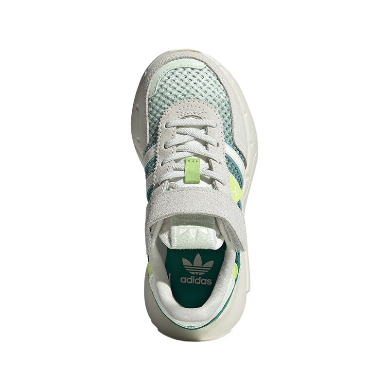Adidas Originals Retropy F2 Comfortable Soft Durable Shock Absorbing Breathable Low Top Casual Shoes Kids Sneakers Green Beige JR7998