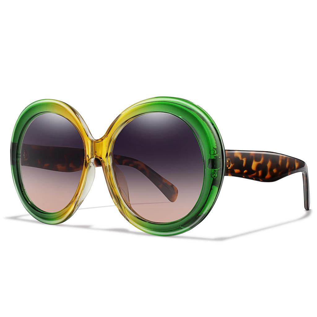 Retro Big Round Unisex Frame Sunglasses Lady Oversized Fashionable Street View Sunglasses Beach Resort Driving Sunglasses UV400