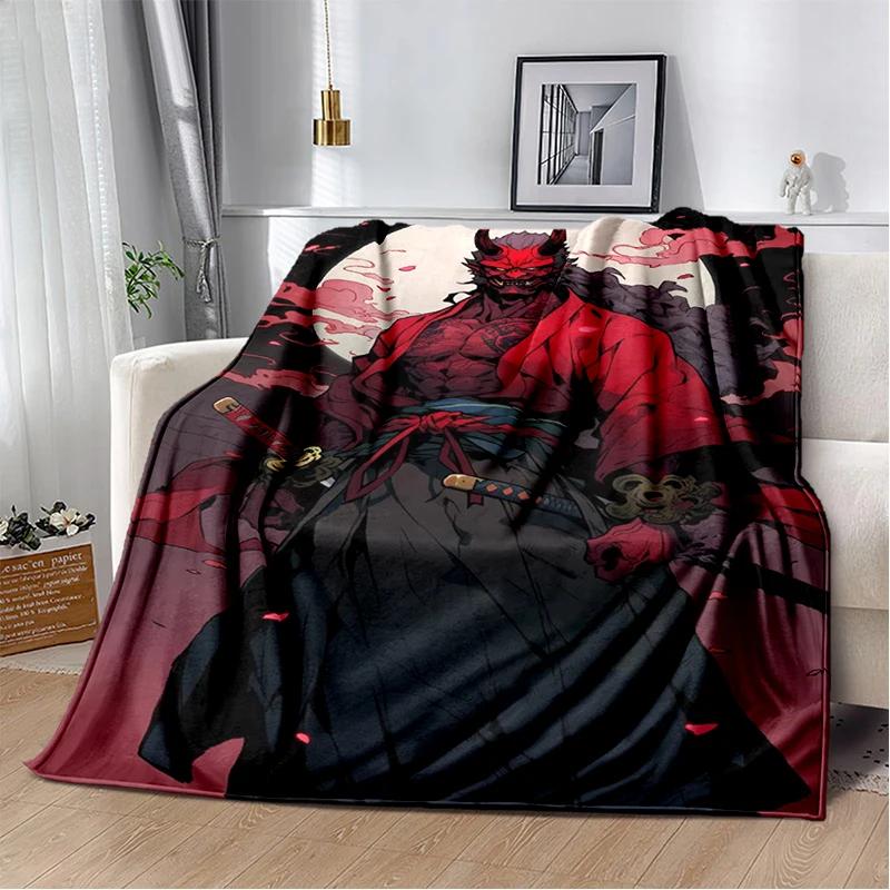 3D Japanischer Samurai Bushido Katana Cartoon Spiel Decke, Weiche Kuscheldecke für Zuhause Schlafzimmer Bett Sofa Reise Picknick Abdeckung Kinder