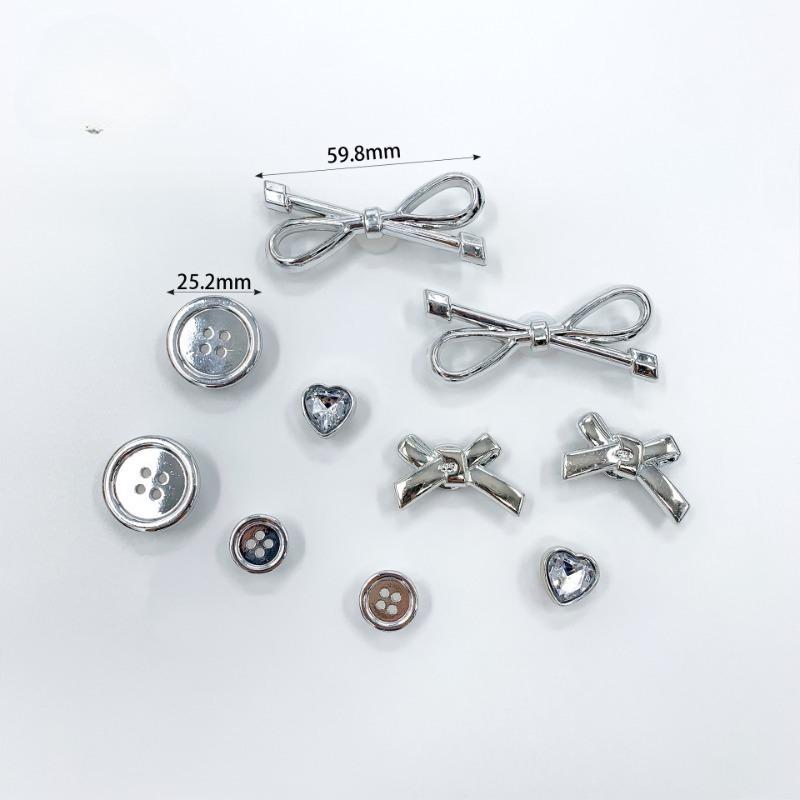 

10 шт. модные подвески для обуви набор аксессуаров дырка пряжка для обуви серебряная пуговица бант своими руками украшения для обуви детская вечеринка женщина девочка подарок