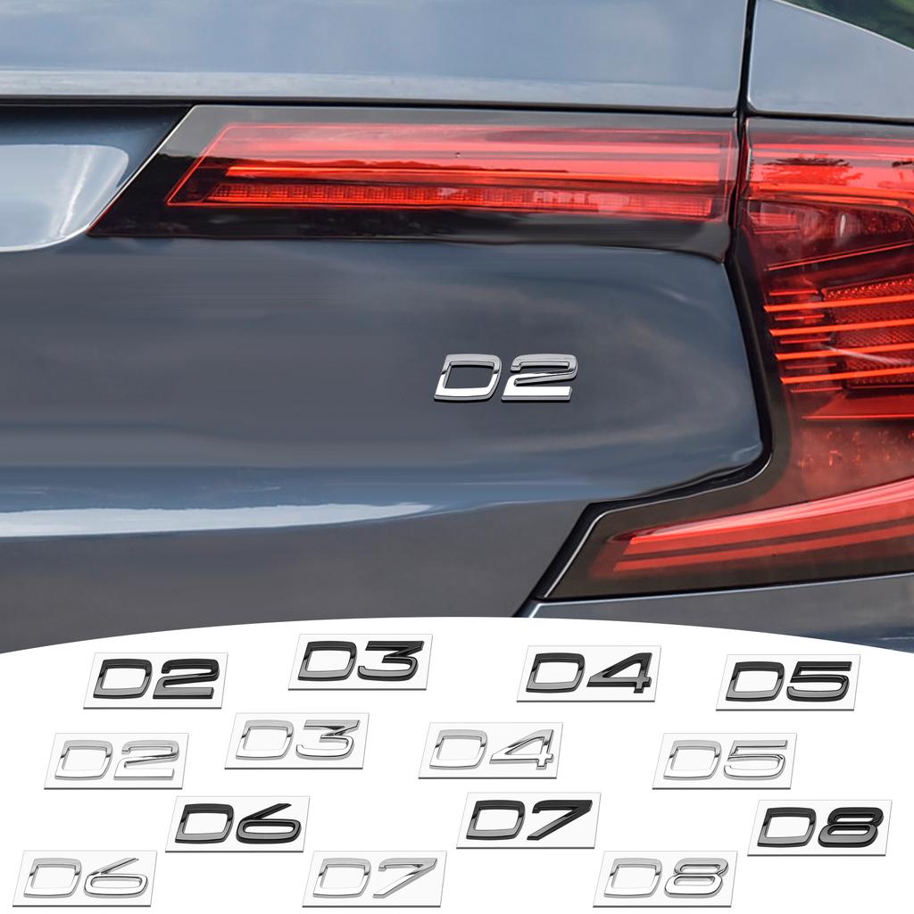 3D ABS Buchstaben Aufkleber für Für Volvo D2 D3 D4 D5 D6 D7 D8 Auto Heckklappe Heckklappe Seitenkotflügel Abzeichen Emblem Aufkleber Dekoration