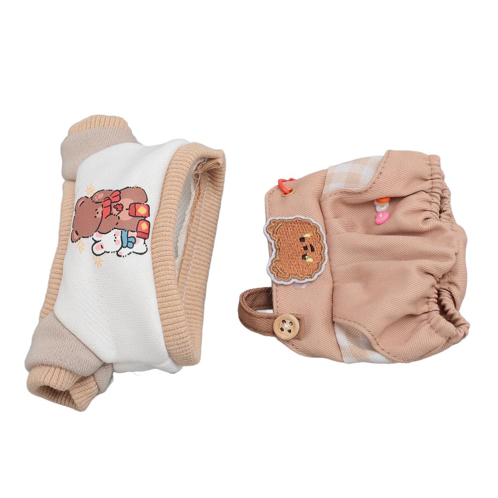 Plush Doll Clothes Cute Cotton T Shirt Overalls Stuffed Doll   Toy Clothing for 8in Dolls Dress Up