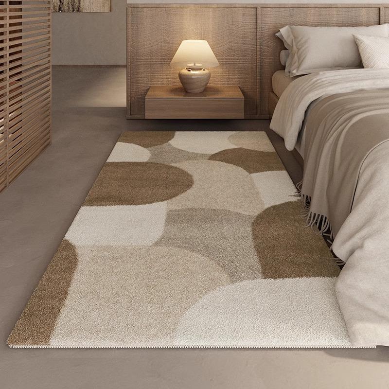 Retro Faux Cashmere Thickened Bedside Rug - Absorbent Bedroom, Bay Window, and Sofa Floor Mat