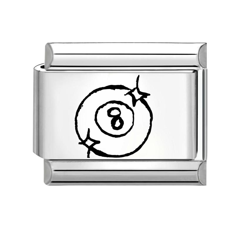 Laser Engraving Eyes Star Music Note Flowers Ball Sun Italian Charm Links Fit 9mm Bracelet Stainless Steel Women DIY Making Gift