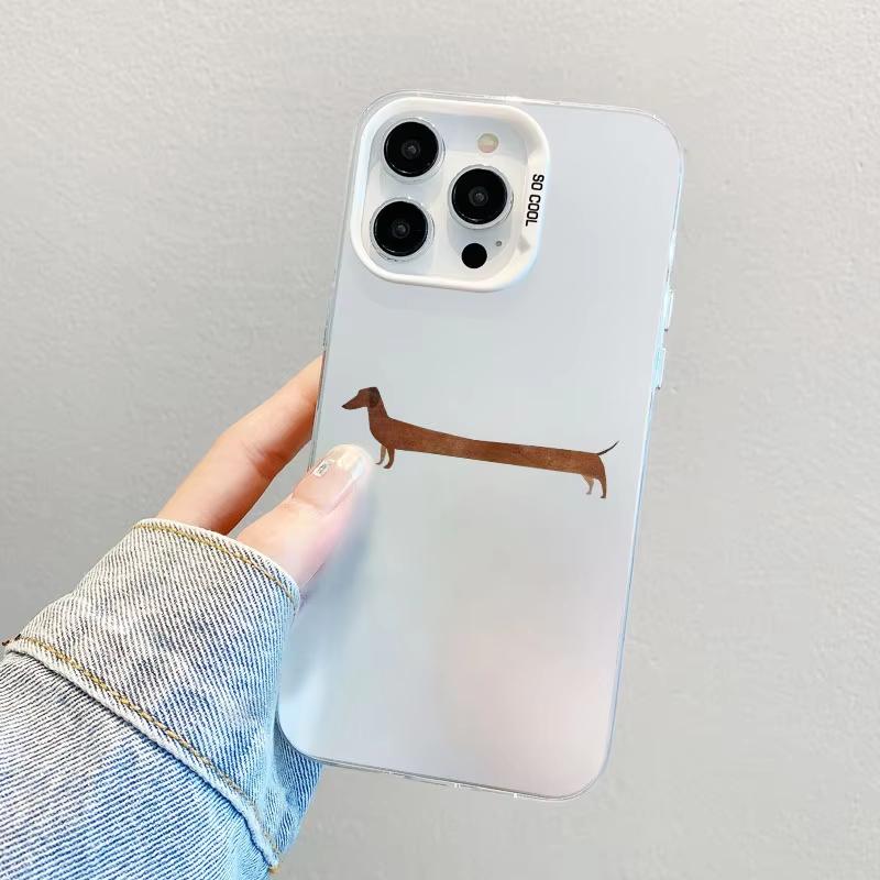 Cute Dachshund Bulldog Pattern Phone Case For iPhone 17 Pro Max 16 15 Pro 14 13 Mini 12 11 XR XS 17Air Plus Hard Matte Cover