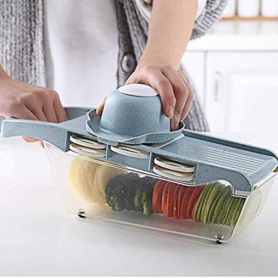 MENDNEG Feliator Aparat de Gătit Legume Răzătoare Feliator Julienne Feliator Legume Feliator de Bucătărie Set Feliator A La Mode (albastru)
